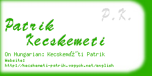 patrik kecskemeti business card